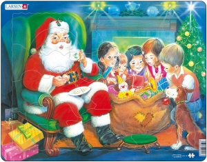  Санта с детьми